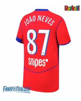 Paris Saint-Germain Joao Neves #87 Tricou Fotbal Replică 2025-26 Barbati Treilea